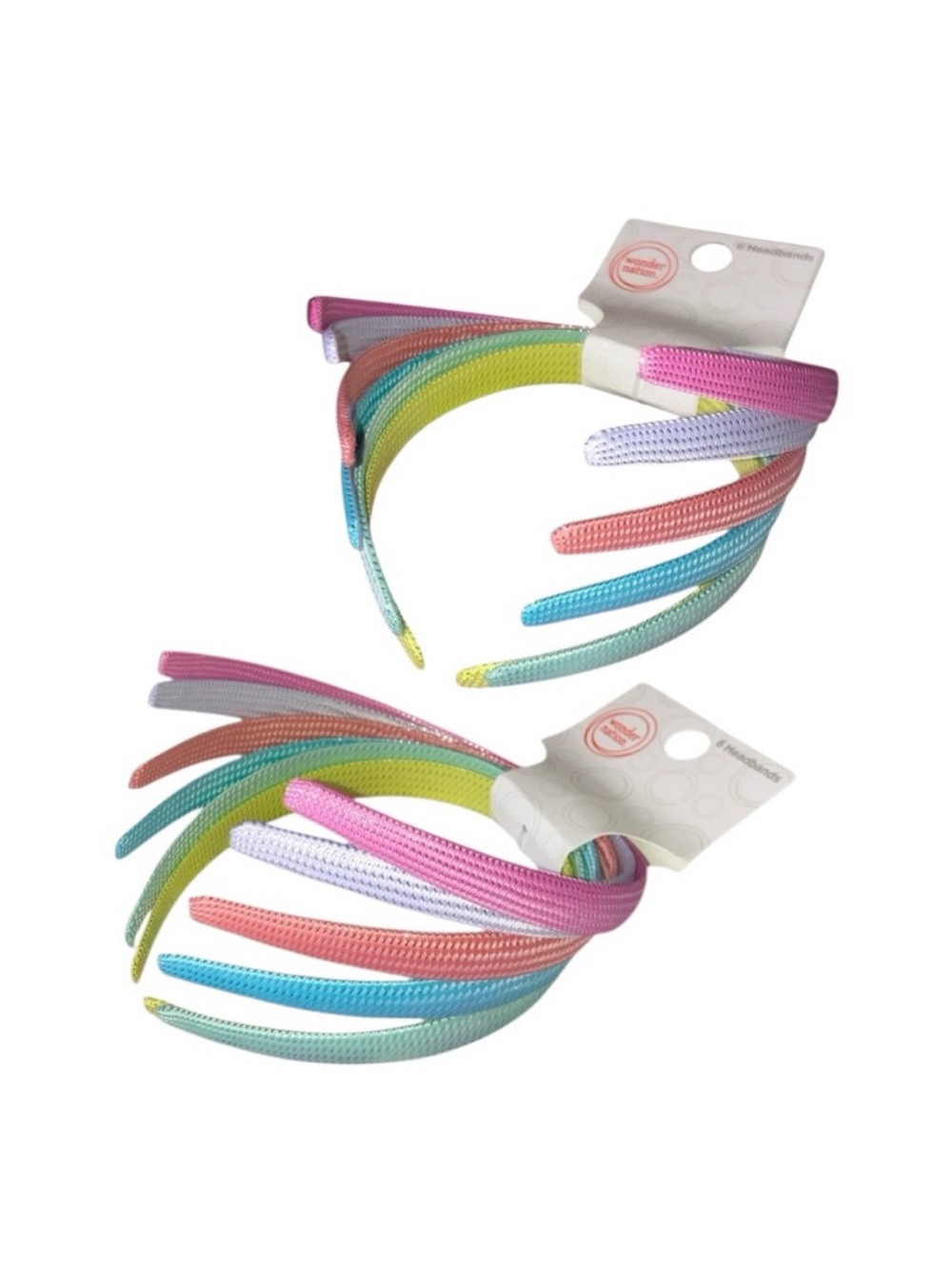 Wonder Nation Pastel Multi Colored Metallic Woven Headbands